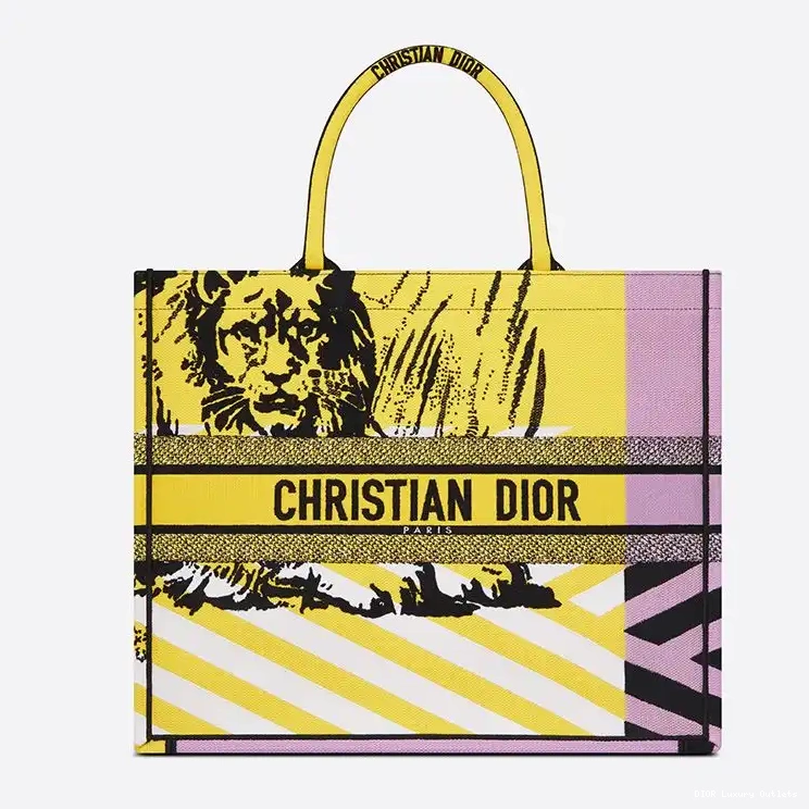 Pop Motif Pink Tote D-Jungle Yellow Canvas Book Dior 0427 Luxury